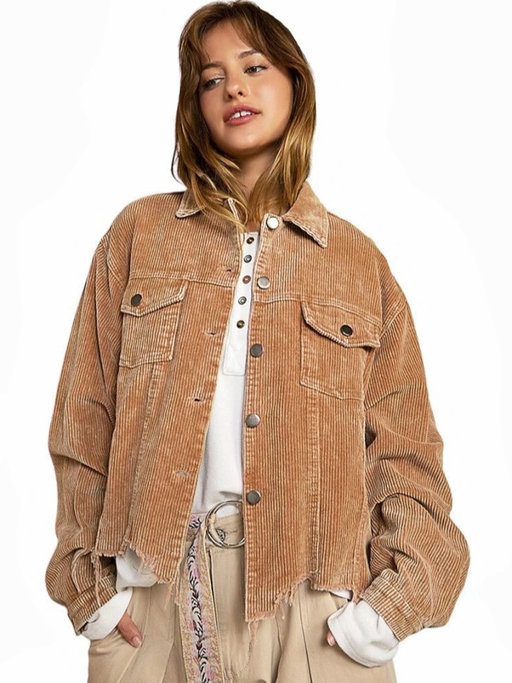 POL Corduroy Ranch Trucker Jacket Medium